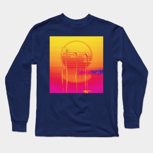 Vaporwave aesthetic purple, magenta, and yellow Long Sleeve T-Shirt